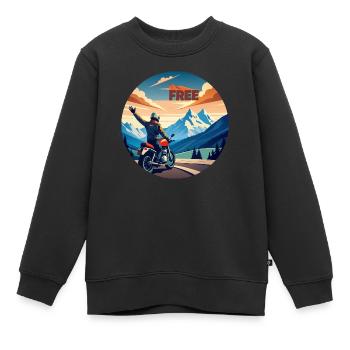 spread free - Kinder Premium Organic Sweatshirt - Schwarz - Vorne - AI Model Kid Female (0cm)