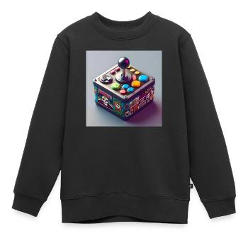 Joystick 9 - Kinder Premium Organic Sweatshirt - Schwarz - Vorne - AI Model Kid Female (0cm)