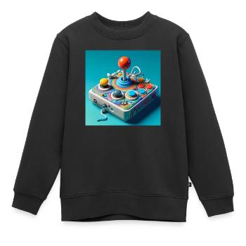 Joystick 8 - Kinder Premium Organic Sweatshirt - Schwarz - Vorne - AI Model Kid Female (0cm)