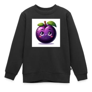 Eine süße Pflaume - Kinder Premium Organic Sweatshirt - Schwarz - Vorne - AI Model Kid Female (0cm)