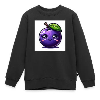 Pflaume lila - Kinder Premium Organic Sweatshirt - Schwarz - Vorne - AI Model Kid Female (0cm)