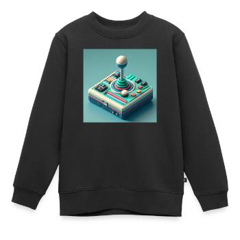 Joystick 7 - Kinder Premium Organic Sweatshirt - Schwarz - Vorne - AI Model Kid Female (0cm)