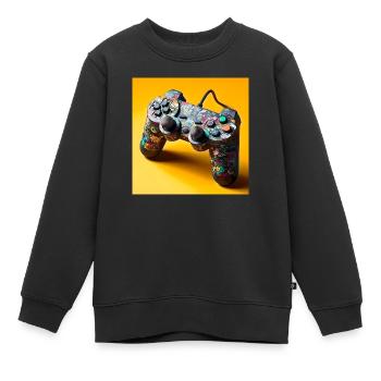 Joystick 4 - Kinder Premium Organic Sweatshirt - Schwarz - Vorne - AI Model Kid Female (0cm)