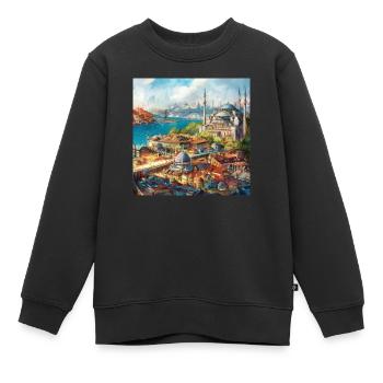 Istanbul - Kinder Premium Organic Sweatshirt - Schwarz - Vorne - AI Model Kid Female (0cm)