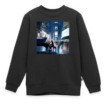 Times Square - Kinder Premium Organic Sweatshirt - Schwarz - Vorne - AI Model Kid Female (0cm)