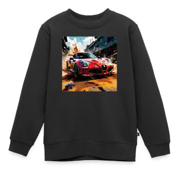 Rally Raid #2 - Sweat Premium enfant bio - noir - Devant - AI Model Kid Female (0cm)