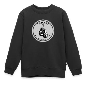 Boxe - Jamais Abandonner - Sweat Premium enfant bio - noir - Devant - AI Model Kid Female (0cm)