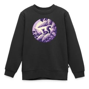 Art de l’écureuil lilas - Sweat Premium enfant bio - noir - Devant - AI Model Kid Female (0cm)