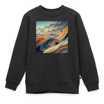 Mer futuriste - Sweat Premium enfant bio - noir - Devant - AI Model Kid Female (0cm)