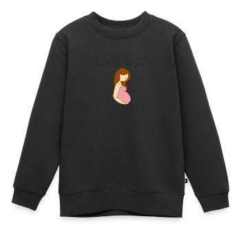La sensation de grossesse - Sweat Premium enfant bio - noir - Devant - AI Model Kid Female (0cm)