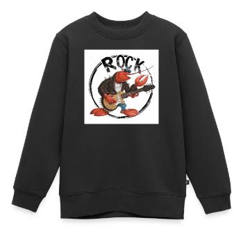 Homard jouant de la guitare - Sweat Premium enfant bio - noir - Devant - AI Model Kid Female (0cm)