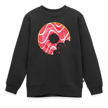 Donut Crunch essen Metzgergebäck 120 4 Q - Kinder Premium Organic Sweatshirt - Schwarz - Vorne - AI Model Kid Female (0cm)
