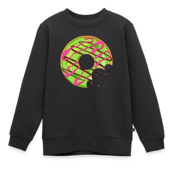 Donut-Crunch essen Metzgergebäck 1 34 Q - Kinder Premium Organic Sweatshirt - Schwarz - Vorne - AI Model Kid Female (0cm)