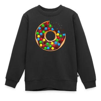 Donut Crunch essen Metzgergebäck 12 34 Q - Kinder Premium Organic Sweatshirt - Schwarz - Vorne - AI Model Kid Female (0cm)