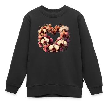 Orchidées - Sweat Premium enfant bio - noir - Devant - AI Model Kid Female (0cm)