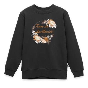 Team der Blumenbraut - Junggesellinnenabschied Geschenkidee - Kinder Premium Organic Sweatshirt - Schwarz - Vorne - AI Model Kid Female (0cm)