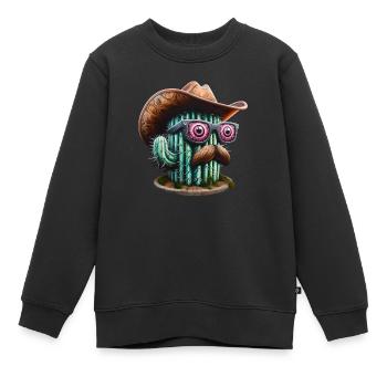 CowTus - Kinder Premium Organic Sweatshirt - Schwarz - Vorne - AI Model Kid Female (0cm)