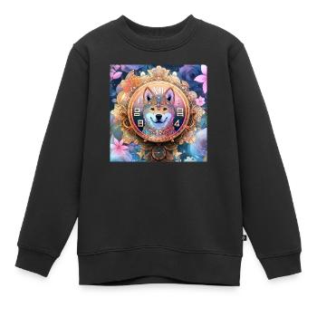Der zeitliche Beobachter - Kinder Premium Organic Sweatshirt - Schwarz - Vorne - AI Model Kid Female (0cm)