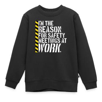 C’est drôle que je sois la raison des réunions de sécurité au travail - Sweat Premium enfant bio - noir - Devant - AI Model Kid Female (0cm)