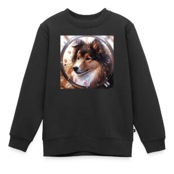 Calme et puissant - Sweat Premium enfant bio - noir - Devant - AI Model Kid Female (0cm)