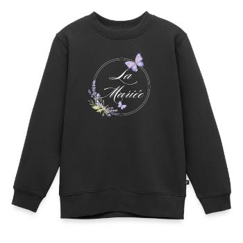 La mariée papillon -idée cadeau la mariée - Sweat Premium enfant bio - noir - Devant - AI Model Kid Female (0cm)