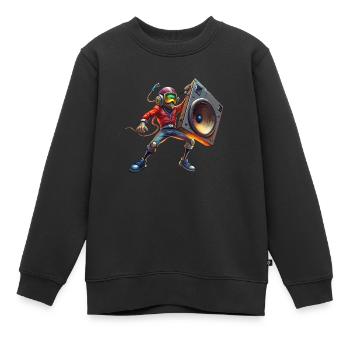 subwooferman 2024 - 3 - Kinder Premium Organic Sweatshirt - Schwarz - Vorne - AI Model Kid Female (0cm)