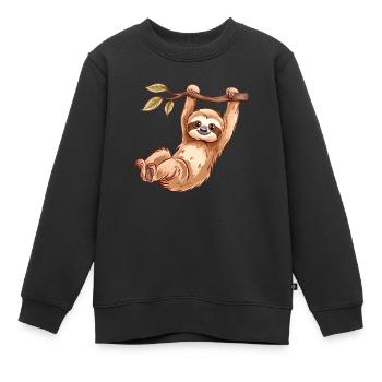Das lustige Faultier nicht faul - Kinder Premium Organic Sweatshirt - Schwarz - Vorne - AI Model Kid Female (0cm)