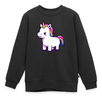 Einhorn - Kinder Premium Organic Sweatshirt - Schwarz - Vorne - AI Model Kid Female (0cm)
