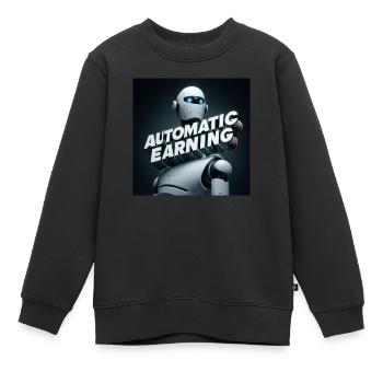 Automaattinen Tienaaminen - Gain automatique - Sweat Premium enfant bio - noir - Devant - AI Model Kid Female (0cm)