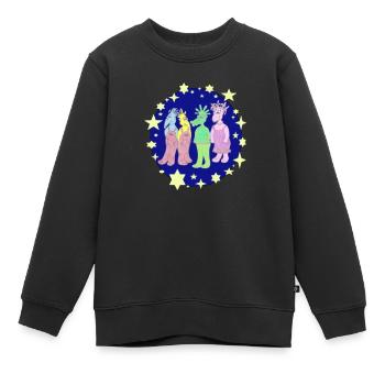 Space Belly Buttons Fan Articles Shirt Mug Pixel - Kids Premium Organic Sweatshirt - black - Front - AI Model Kid Female (0cm)