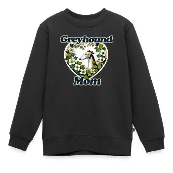 Maman lévrier - Sweat Premium enfant bio - noir - Devant - AI Model Kid Female (0cm)