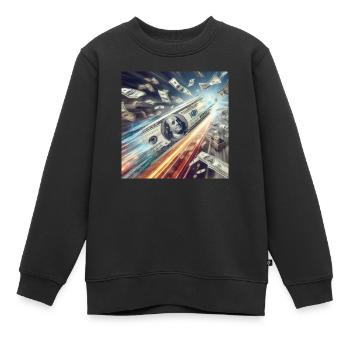 Gain automatique - Produit passif 4 - Sweat Premium enfant bio - noir - Devant - AI Model Kid Female (0cm)