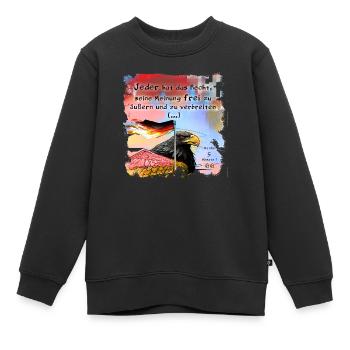 Meinungsfreiheit Deutschland - Kinder Premium Organic Sweatshirt - Schwarz - Vorne - AI Model Kid Female (0cm)