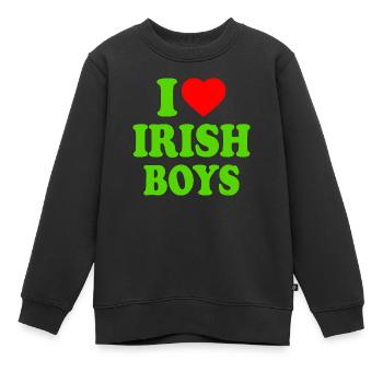 I love irish boys - Kinder Premium Organic Sweatshirt - Schwarz - Vorne - AI Model Kid Female (0cm)