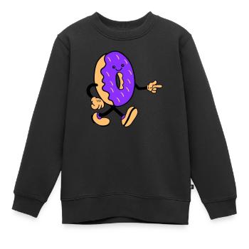 donut comic smile - Kinder Premium Organic Sweatshirt - Schwarz - Vorne - AI Model Kid Female (0cm)