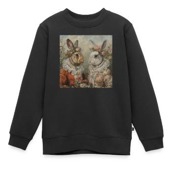 Lapin de Pâques - Sweat Premium enfant bio - noir - Devant - AI Model Kid Female (0cm)
