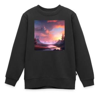 Sonnenaufgang - Kinder Premium Organic Sweatshirt - Schwarz - Vorne - AI Model Kid Female (0cm)