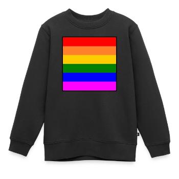Regenbogenfahne regenbogen lgbt flagge - Kinder Premium Organic Sweatshirt - Schwarz - Vorne - AI Model Kid Female (0cm)