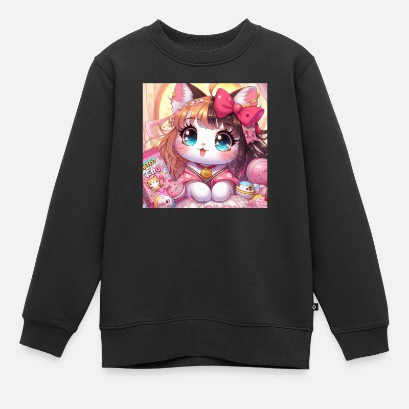 chaton adorable - Sweat Premium enfant bio - noir