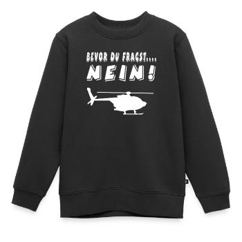 Hubschrauber - Kinder Premium Organic Sweatshirt - Schwarz - Vorne - AI Model Kid Female (0cm)