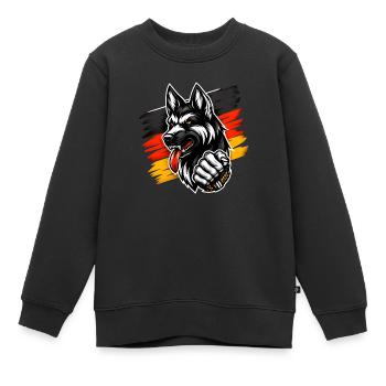 Deutscher Schäferhund mit Deutschlandfahne - Kinder Premium Organic Sweatshirt - Schwarz - Vorne - AI Model Kid Female (0cm)