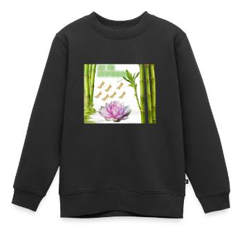 Entspannen - Kinder Premium Organic Sweatshirt - Schwarz - Vorne - AI Model Kid Female (0cm)