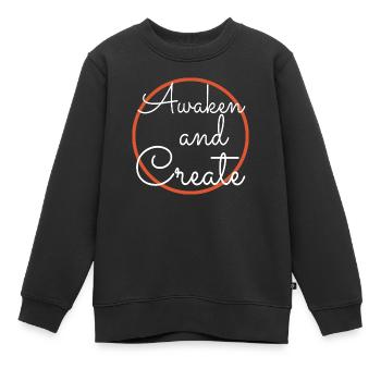 idée cadeau idée cadeau dictons - Sweat Premium enfant bio - noir - Devant - AI Model Kid Female (0cm)