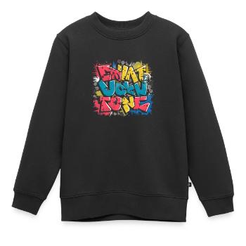 Graffiti - Sweat Premium enfant bio - noir - Devant - AI Model Kid Female (0cm)