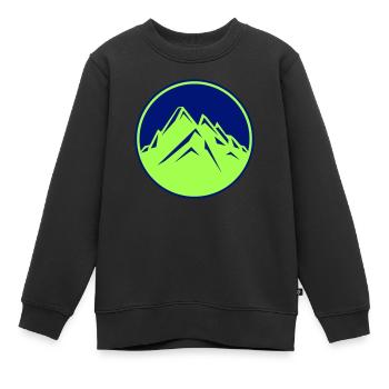 montagnes - Sweat Premium enfant bio - noir - Devant - AI Model Kid Female (0cm)