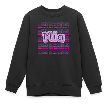 Vorname Mia - Kinder Premium Organic Sweatshirt - Schwarz - Vorne - AI Model Kid Female (0cm)
