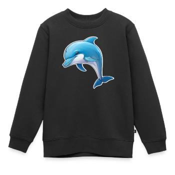 Delfin - Kinder Premium Organic Sweatshirt - Schwarz - Vorne - AI Model Kid Female (0cm)