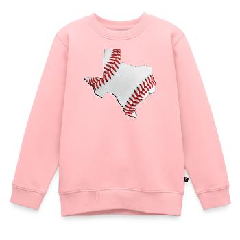 Carte du vrai baseball dans l’État du Texas - Sweat Premium enfant bio - rose - Devant - AI Model Kid Female (0cm)