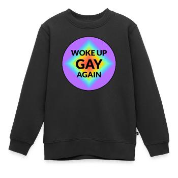 Wieder schwul aufgewacht - Kinder Premium Organic Sweatshirt - Schwarz - Vorne - AI Model Kid Female (0cm)