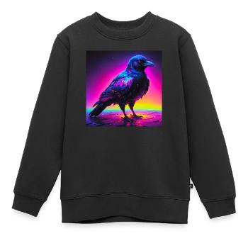 Krähen-/Rabenkunst - Kinder Premium Organic Sweatshirt - Schwarz - Vorne - AI Model Kid Female (0cm)